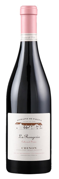 Loire red wine style bottle with label stating the 2015 vintage Chinon Grand Vin de La Croix Boissée by Domaine de Pallus, from Loire, France.