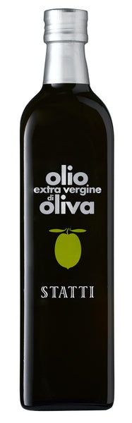 Olive Oil style bottle with label stating Extra Virgin Olive Oil 'Tradizionale' (75cl) by Statti , from Calabria, Italy.